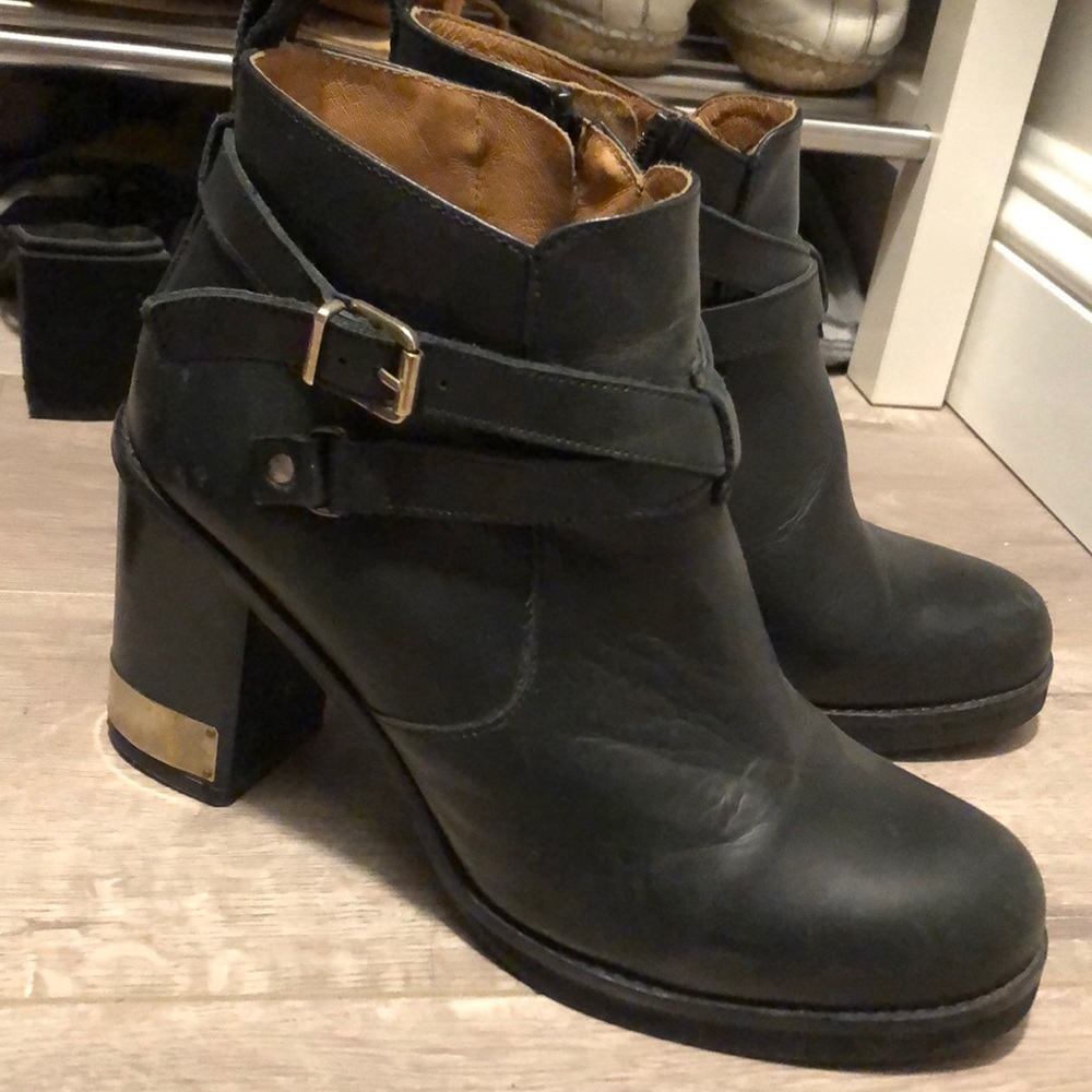 Topshop heel ankle boots with gold details